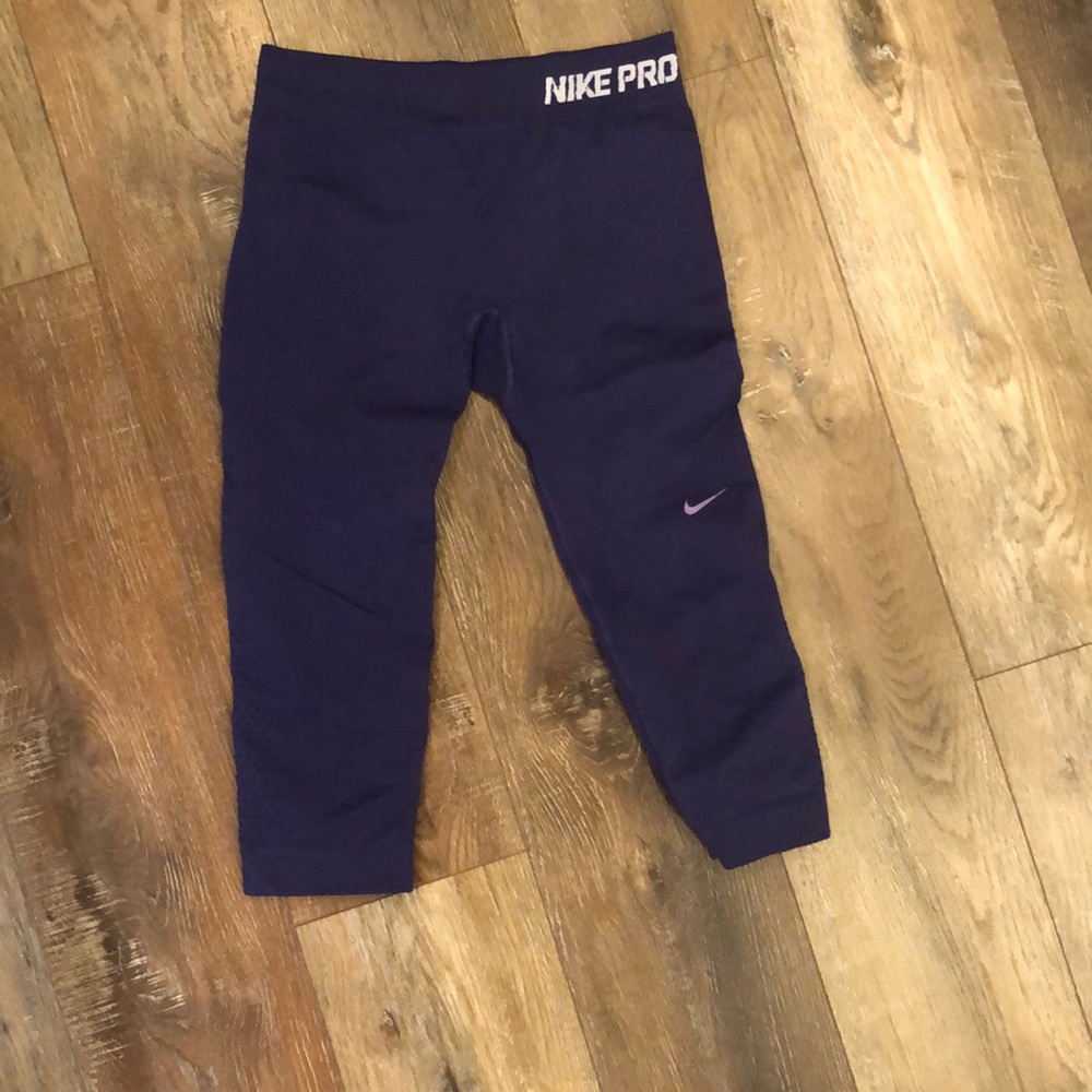 Purple Nike Pro Dri-fit Capris